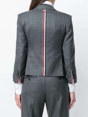 Thom Browne Center-back Stripe Sport Coat In Solid Wool Twill