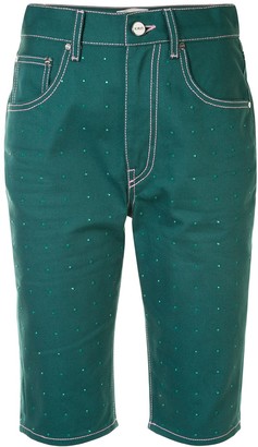 high waisted knee length shorts women's