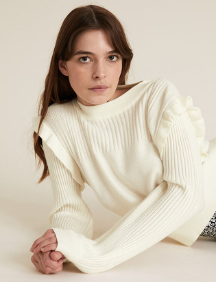 Marks and Spencer Soft Touch Textured Crew Neck Jumper
