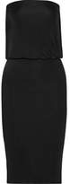 Thumbnail for your product : Ralph Lauren Haney Open-Back Leather-Trimmed Stretch-Ponte Dress