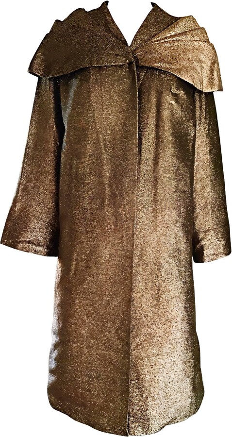 SHOBHA'S Gorgeous 1950s Vintage Bronze Golden 50s Swing Opera Jacket Coat Avant Garde
