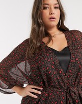 Thumbnail for your product : Junarose sheer beach kimono in leopard print