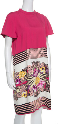 Etro Floral and Geometric Print Mandarin Collar Shift Dress M