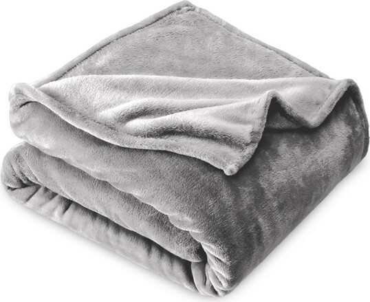 Bare Home Forged Iron Grey Microplush Full/Queen Fleece Blanket