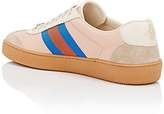 Thumbnail for your product : Gucci Men's Web-Striped Leather & Suede Sneakers - Pink
