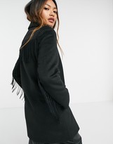 Thumbnail for your product : Gianni Feraud Black short overcoat with tassle detailing