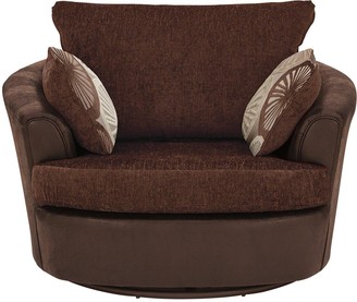 Marrakesh Fabric/Faux Snakeskin Swivel Chair