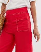 Thumbnail for your product : Moon River wide leg trousers with contrast stitching