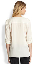 Thumbnail for your product : Alice + Olivia Donnie Silk Button-Front Blouse