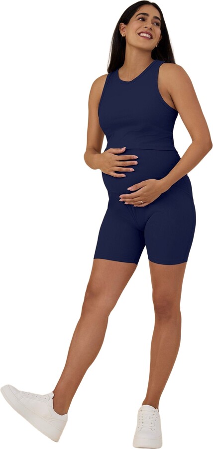 Motherhood Maternity 6 1/2" Ribbed Maternity Biker Short