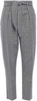 Thumbnail for your product : Equipment Marcelle Tie-front Prince Of Wales Checked Cotton And Wool-blend Tapered Pants