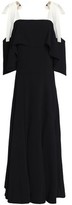 Thumbnail for your product : Halston Cold-Shoulder Ruffled Crepe Gown