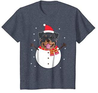 Rottweiler T-Shirt Funny Snowman Christmas Gift Shirt
