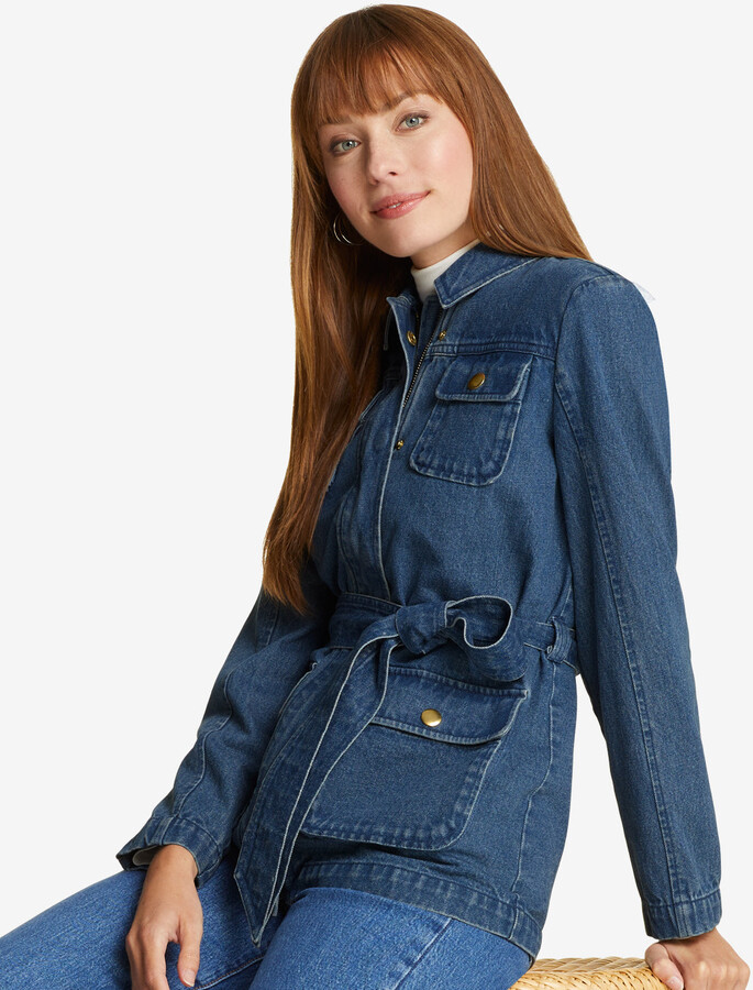 Draper James Field Jacket in Dark Wash Denim