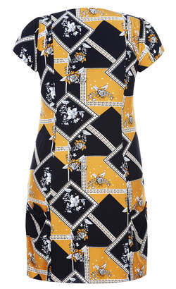 City Chic Scarf Print Zip Front Tunic