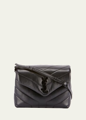 Saint Laurent Loulou Small Matelasse Calfskin Flap-Top Shoulder Bag Black
