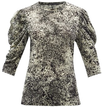 Proenza Schouler Abstract-print Cotton Tissue-jersey T-shirt - Black Multi