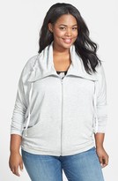 Thumbnail for your product : Pink Lotus Front Zip Fleece Knit Jacket (Plus Size)