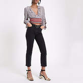 Thumbnail for your product : River Island Red mixed print wrap crop top