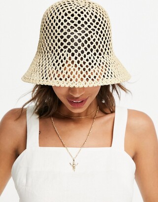 & other stories straw bucket hat
