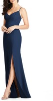 Thumbnail for your product : Dessy Collection V-Neck Spaghetti-Strap Gown w/ Slit