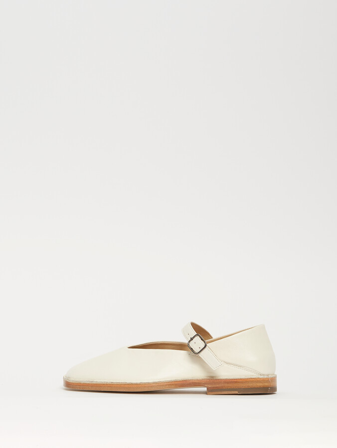 Lemaire Ballerina Shoes — White - ShopStyle Flats