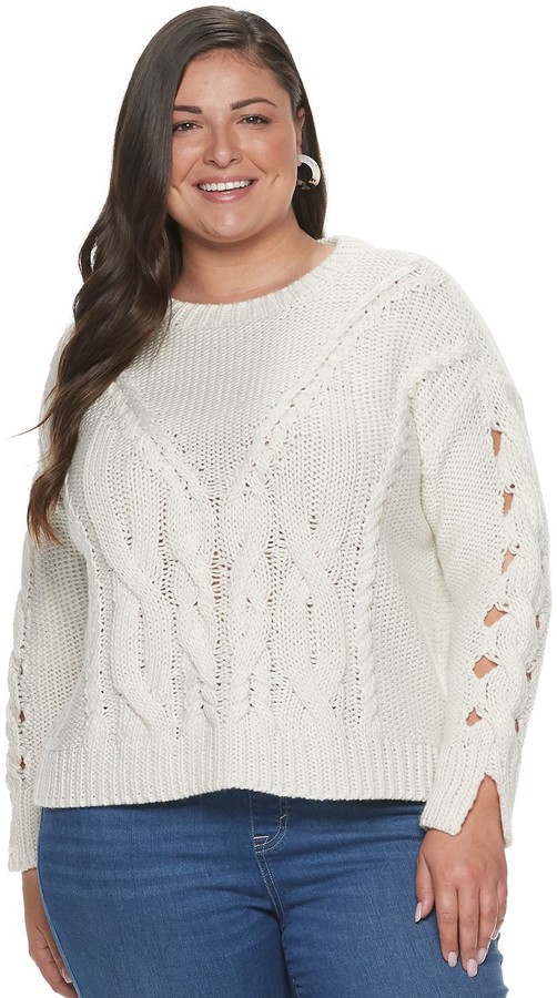 plus size cable knit sweater