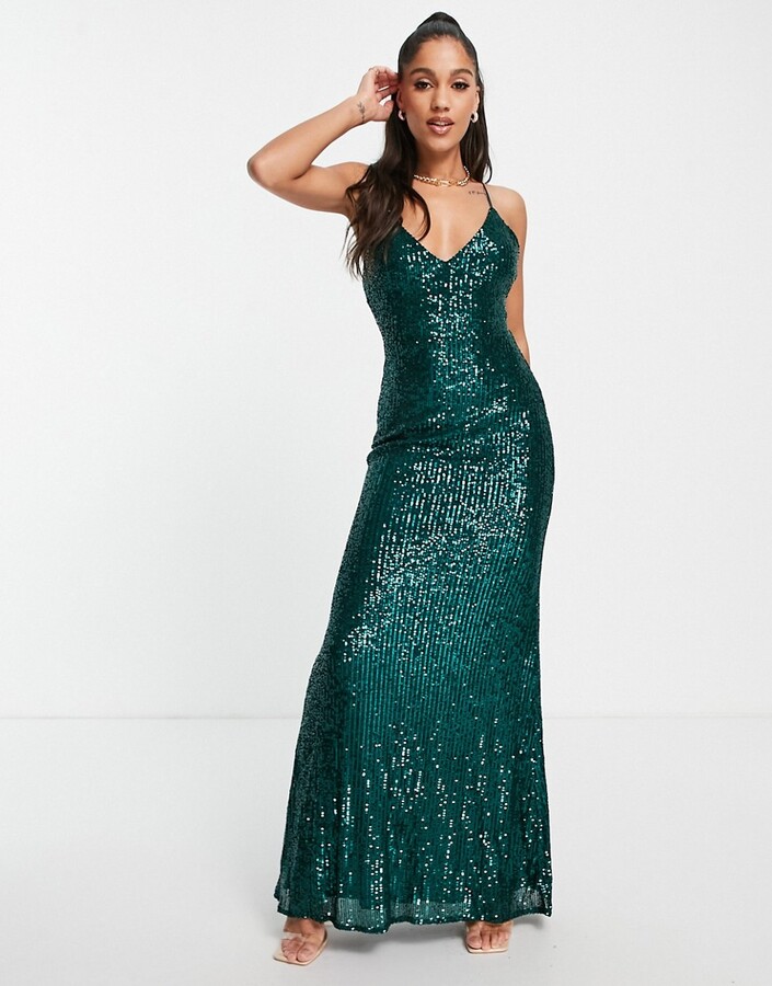 sparkly emerald green dress