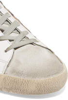 Thumbnail for your product : Golden Goose Superstar Distressed Leather And Calf Hair Sneakers - Leopard print