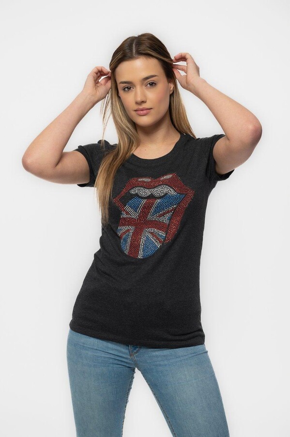 Rolling Stones Diamante Union Jack Tongue Skinny Fit T Shirt ShopStyle