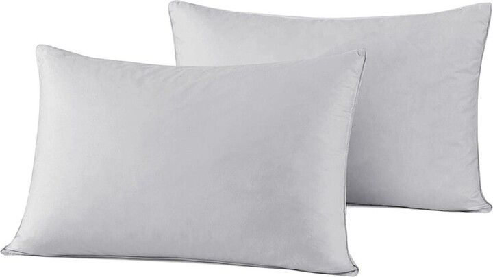 UNIKOME 2-Pack 233 Thread Count Goose Feather Down Bed Pillows with Cotton Cover