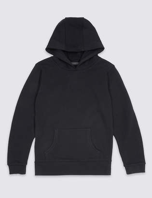 Marks and Spencer Cotton Rich Unisex Hooded Sweatshirt