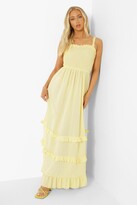 Thumbnail for your product : boohoo Ruffle Shirred Tie Back Tiered Maxi Dress
