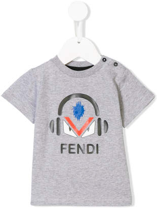 Fendi Kids headphone print T-shirt