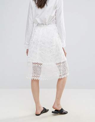 French Connection Freddy Lace Flared Skirt