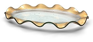 Annieglass Ruffle Oval Platter, 14 x 9