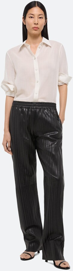 Helmut Lang Pleated Leather Car Trouser