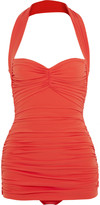 Thumbnail for your product : Norma Kamali Bill Mio ruched halterneck swimsuit