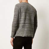 Thumbnail for your product : River Island Dark grey knitted crew neck jumper
