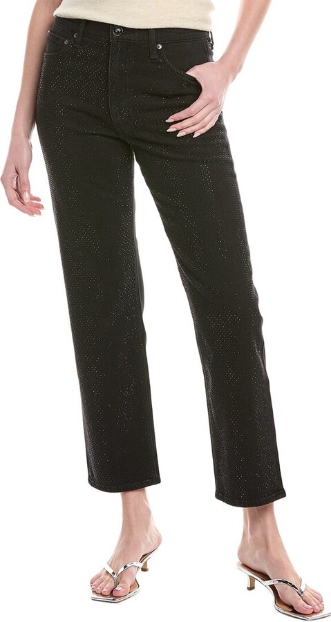 Rag & Bone Harlow Mid-Rise Ankle Sirin Jewel Straight Jean