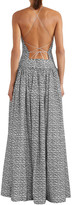 Thumbnail for your product : Alaia Open-back Flocked Wool-blend Gown