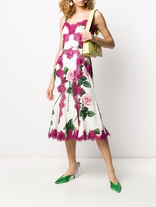 Dolce & Gabbana Rose Lace Bodice Dress