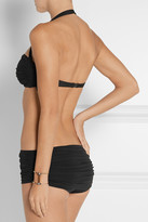 Thumbnail for your product : Norma Kamali Bill ruched halterneck bikini top
