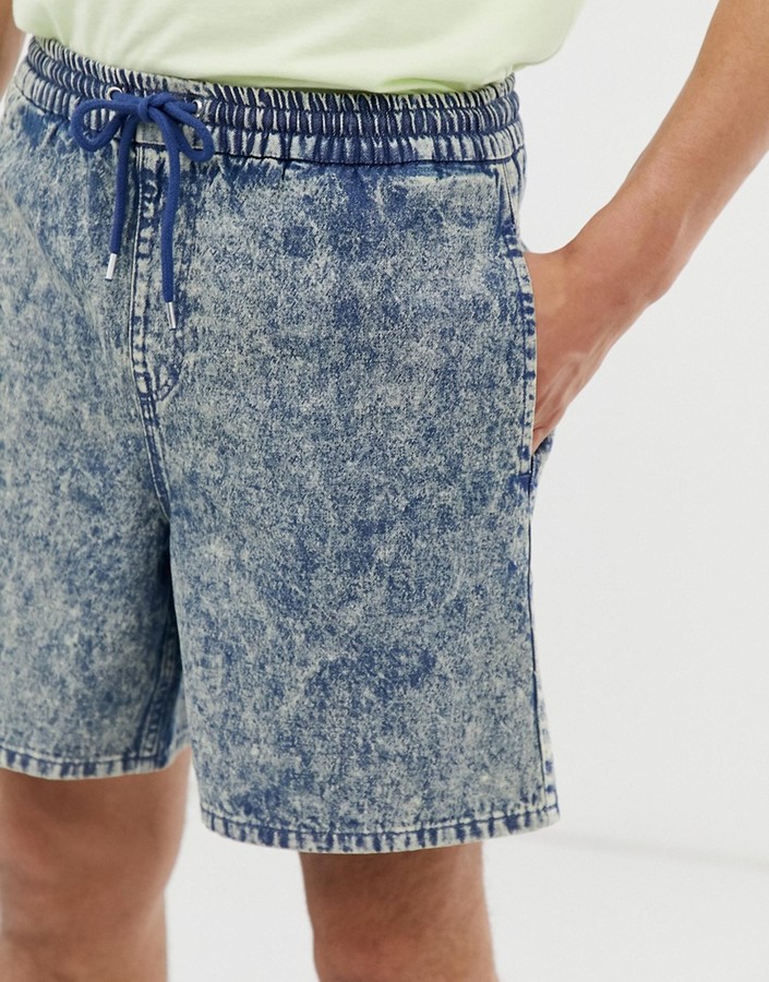 stretchy waist jean shorts