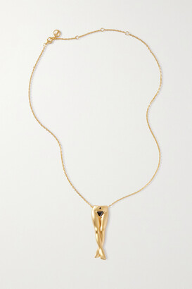 Anissa Kermiche Précieux Pubis Gold-plated Onyx Necklace - One size