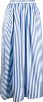 Thumbnail for your product : Jil Sander pinstriped gathered A-line skirt