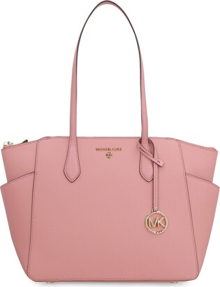 Michael Kors Voyager Large Saffiano Leather Top Zip Tote Bag Soft Pink