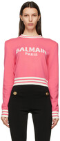 Thumbnail for your product : Balmain Pink Wool Cropped Sweater