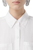 Thumbnail for your product : Burberry Ivanna Equestrian Knight Jacquard Silk Button-Down Blouse