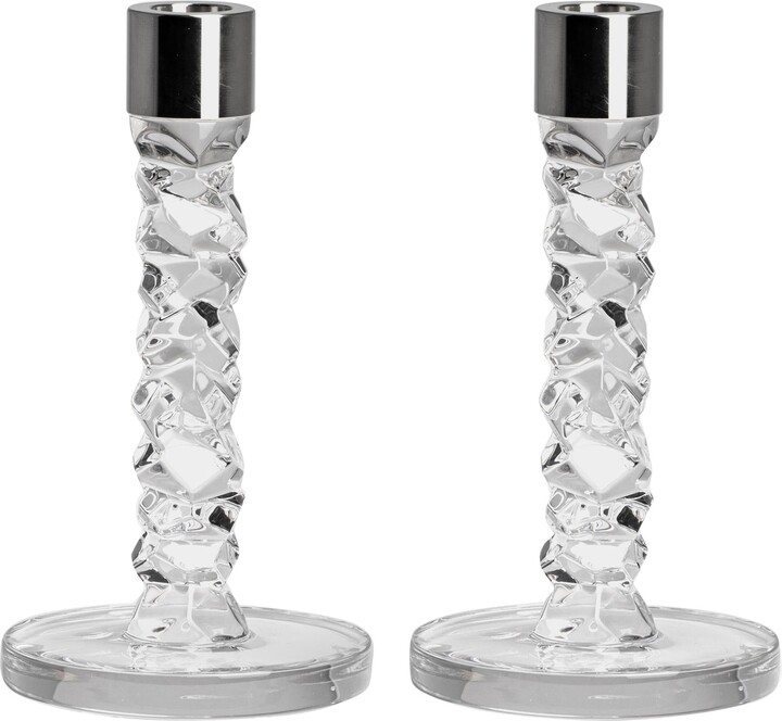 Lena Bergström Orrefors Carat Silver Candlestick Small 2-pack